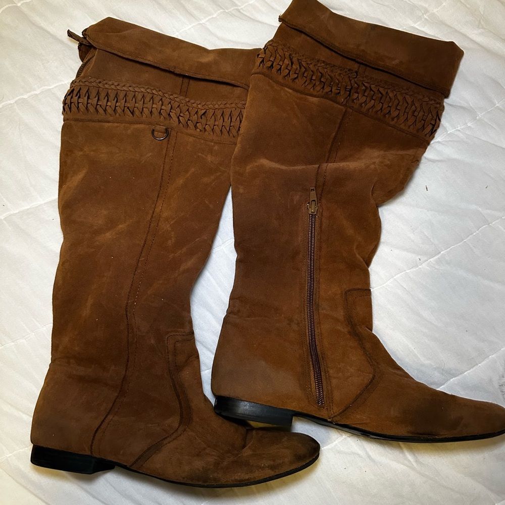 Kohl's Brown Over the Knee Suede Boots